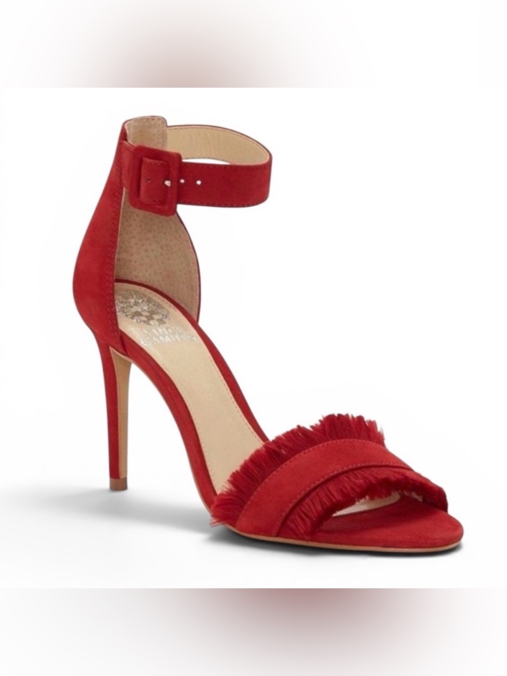 Vince Camuto Red Joshina Fringed High Heels.  Sz 10M